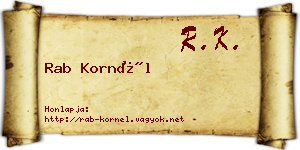 Rab Kornél névjegykártya